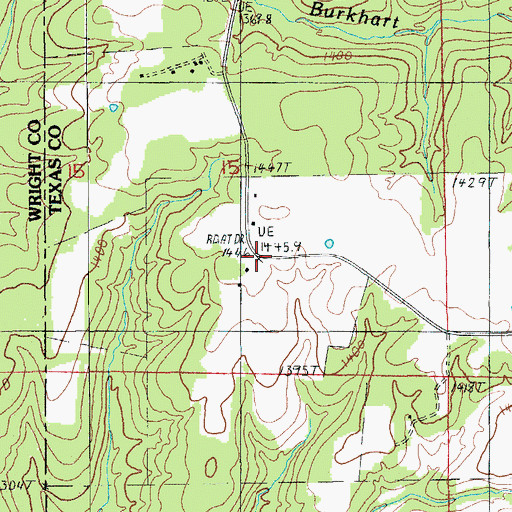 Topographic Map of Embree Post Office, MO