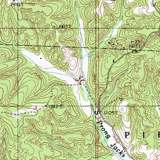 Topographic Map of Louisa Post Office, MO