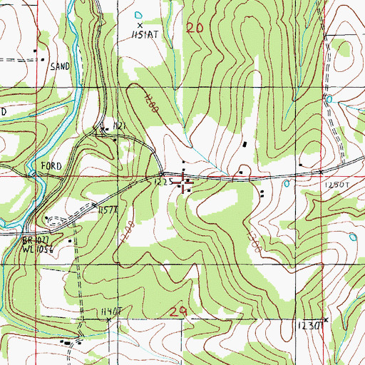 Topographic Map of Lundy Post Office, MO