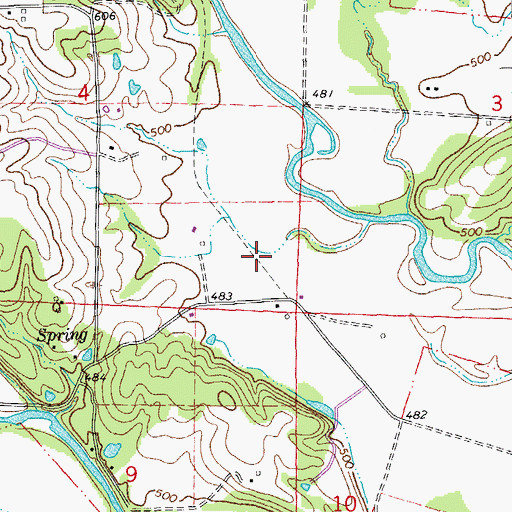 Topographic Map of Famous Post Office (historical), MO
