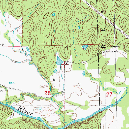 Topographic Map of Ernest Post Office, MO