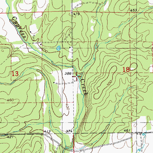Topographic Map of Cogshell Branch, MO