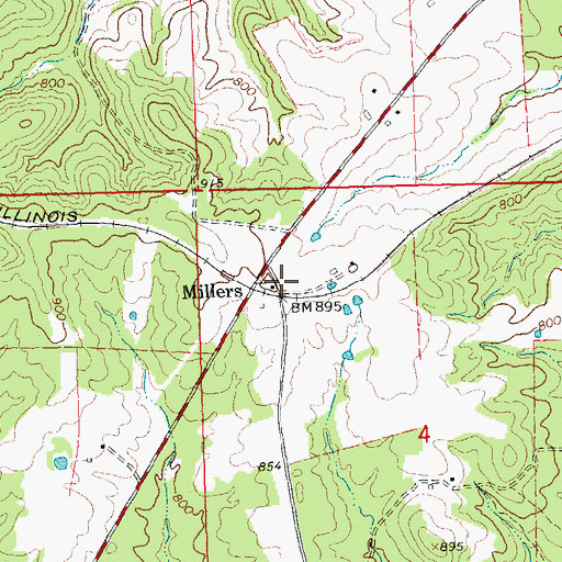Topographic Map of Ponca Post Office (historical), MO