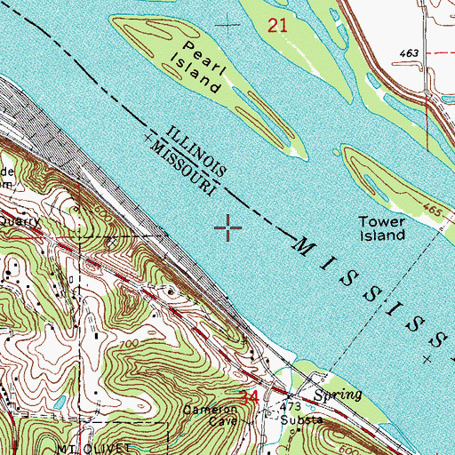 Topographic Map of Mark Twain Region, MO