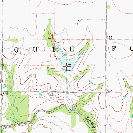 Topographic Map of Everet Kendrick Dam, MO