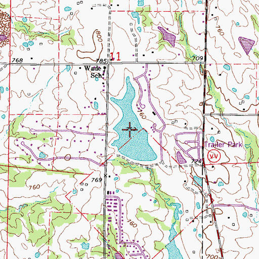 Topographic Map of Lake Caroline, MO