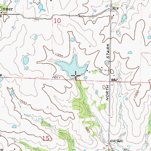 Topographic Map of Lake Bar H Dam, MO