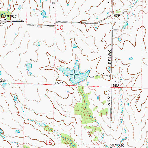 Topographic Map of W-W Reservoir, MO