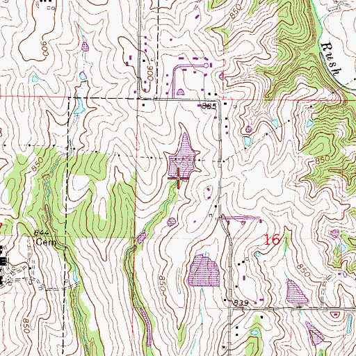 Topographic Map of Morgan Lake Dam, MO