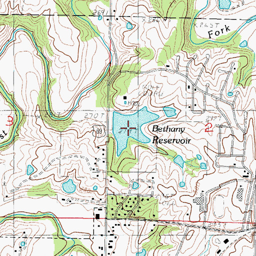 Topographic Map of Old Bethany City Lake, MO