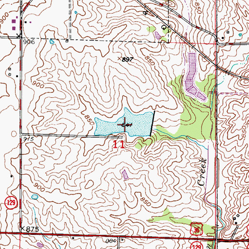 Topographic Map of Bucklin Reservoir, MO