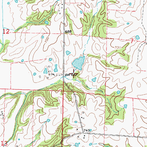 Topographic Map of Boone County B-1 Dam, MO