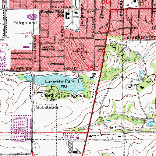 Topographic Map of Missouri Power and Light Dam, MO