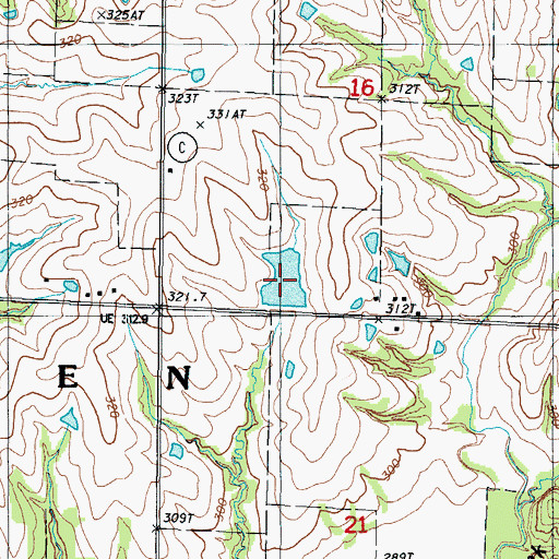 Topographic Map of Bea Dunfee Lake, MO