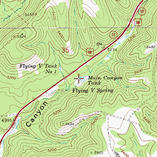 Topographic Map of Main Canyon Tank, AZ