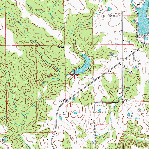 Topographic Map of Bowman Dam, MO