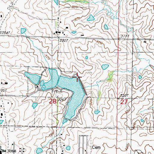 Topographic Map of King City New Reservoir Dam, MO