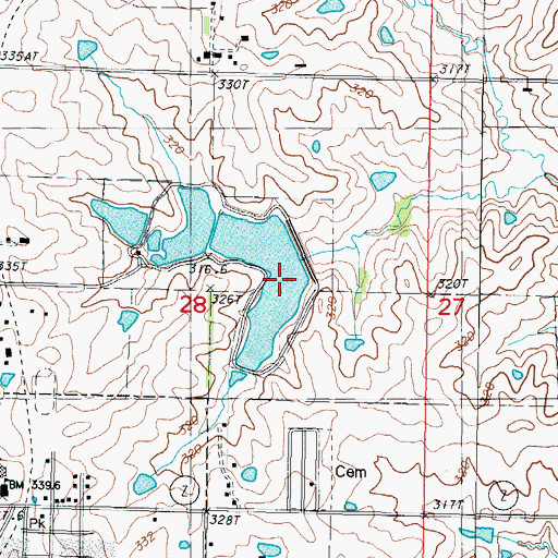Topographic Map of King City Reservoir, MO