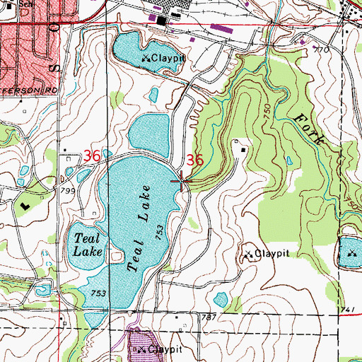 Topographic Map of Teal Lake Dam, MO