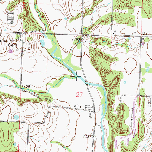 Topographic Map of Spring Branch, AR