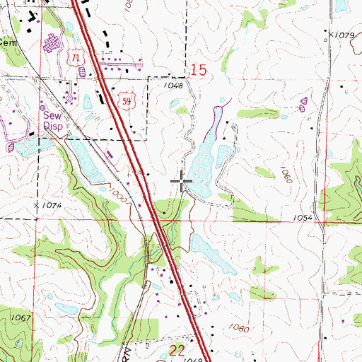 Topographic Map of Andrew County Lake Dam, MO