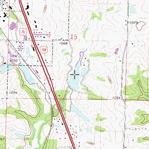 Topographic Map of Andrew County Lake, MO