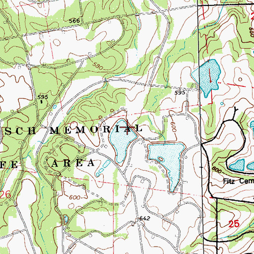 Topographic Map of August A Busch Lake Number 15 Dam, MO