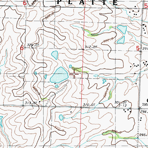 Topographic Map of Lake La Verne Dam, MO