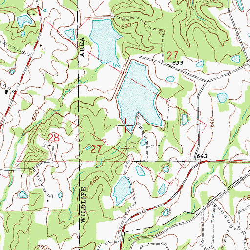 Topographic Map of August A Busch Lake Number 600 Dam, MO