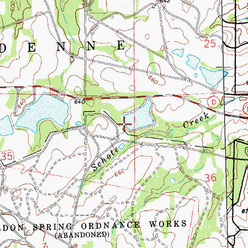 Topographic Map of August A Busch Lake Number 16 Dam, MO
