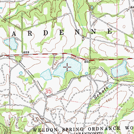 Topographic Map of August A Busch Lake Number 31, MO