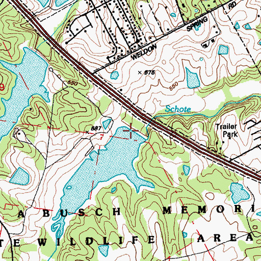Topographic Map of August A Busch Lake Number 35 Dam, MO