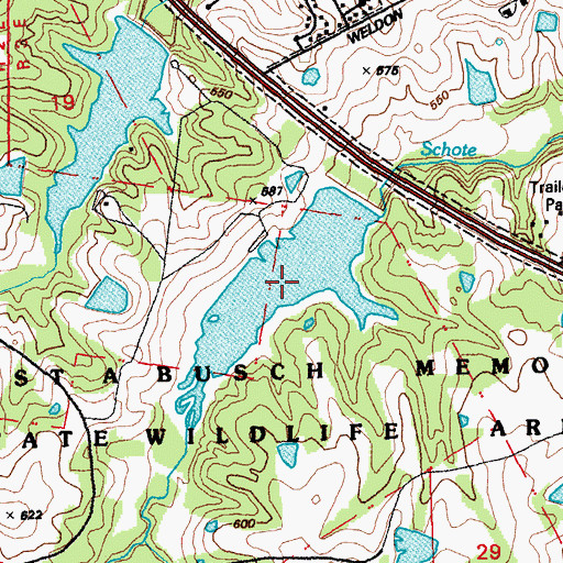 Topographic Map of August A Busch Lake Number 35, MO