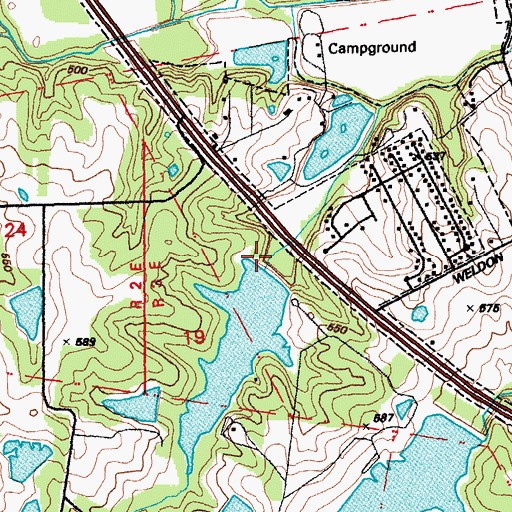 Topographic Map of August A Busch Lake Number 40 Dam, MO