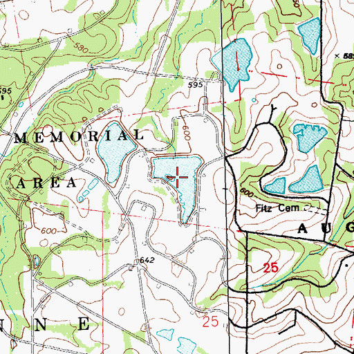 Topographic Map of Busch Area Lake Number 570, MO
