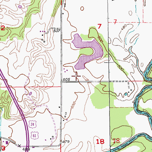 Topographic Map of Gard Lake Dam, MO