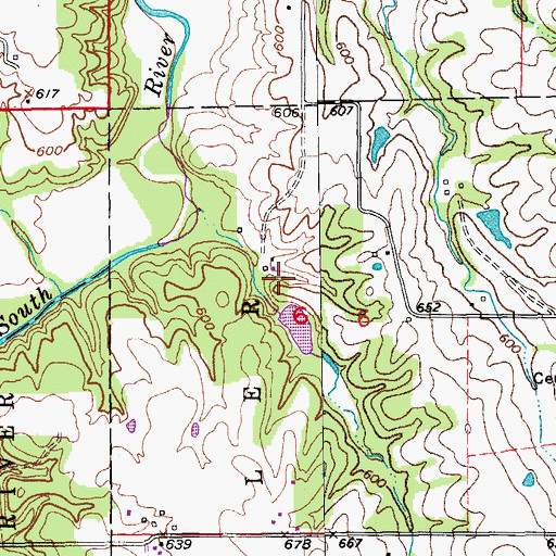 Topographic Map of Stevens Dam, MO