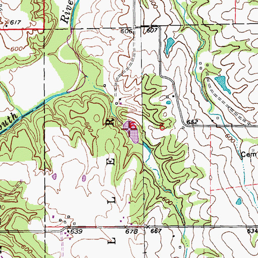 Topographic Map of Sears Community Lake, MO