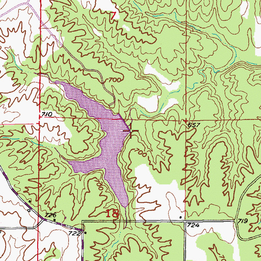 Topographic Map of Deer Ridge Community Lake Dam, MO