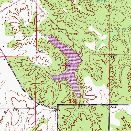 Topographic Map of Deer Ridge Community Lake, MO