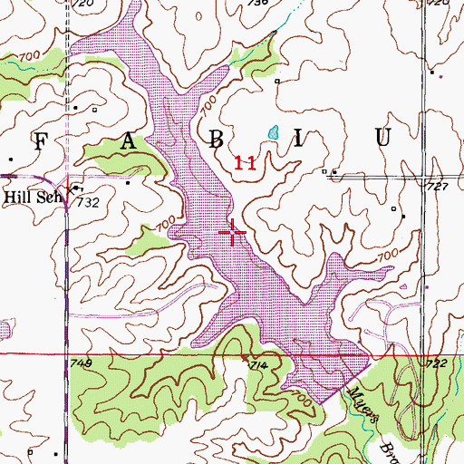 Topographic Map of Henry Sever Lake, MO