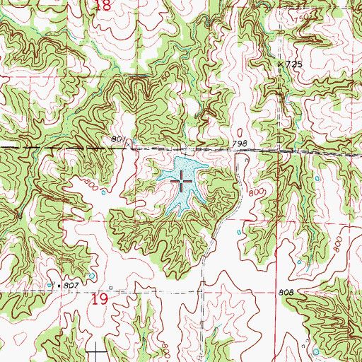 Topographic Map of Mull Brothers Lake, MO