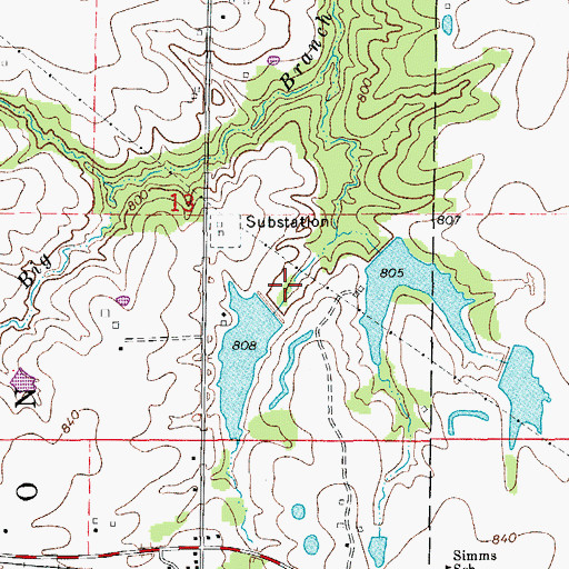 Topographic Map of Locke Lake West Dam, MO