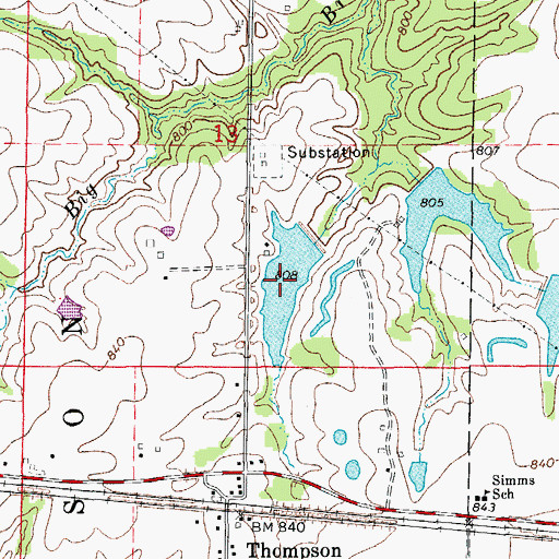 Topographic Map of Mrs Sam Locke Lake, MO