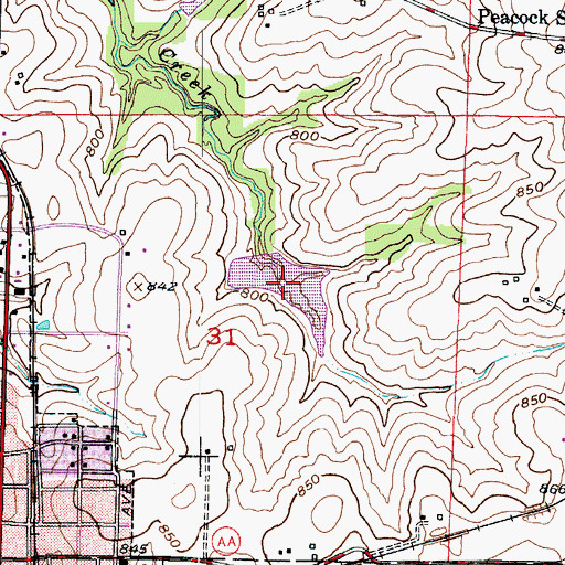 Topographic Map of Lafayette F 24 Lake, MO