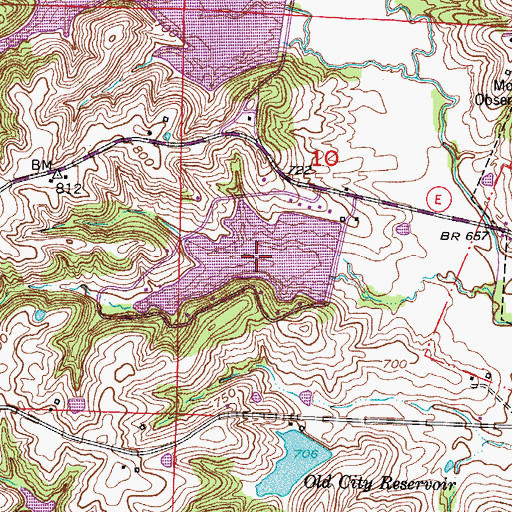 Topographic Map of Elliot Davis Lake, MO