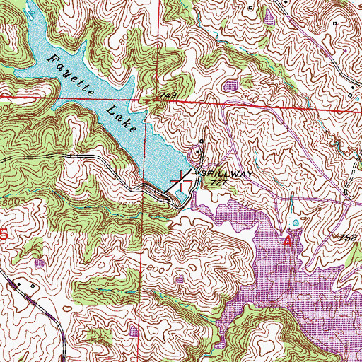 Topographic Map of Fayette New City Lake Dam, MO