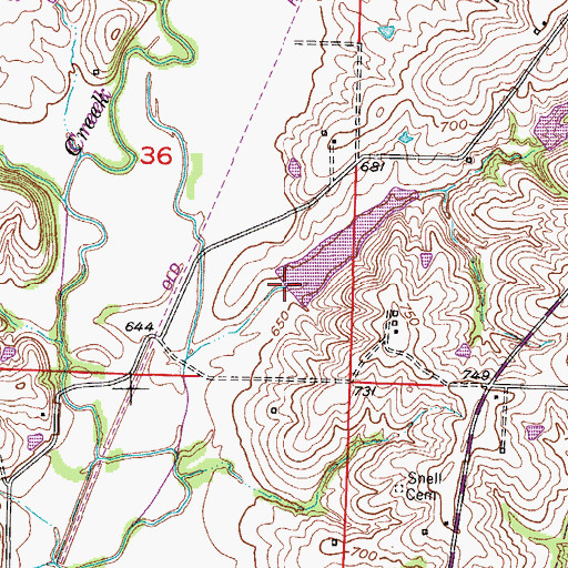 Topographic Map of Taylor Lake Lower Dam, MO