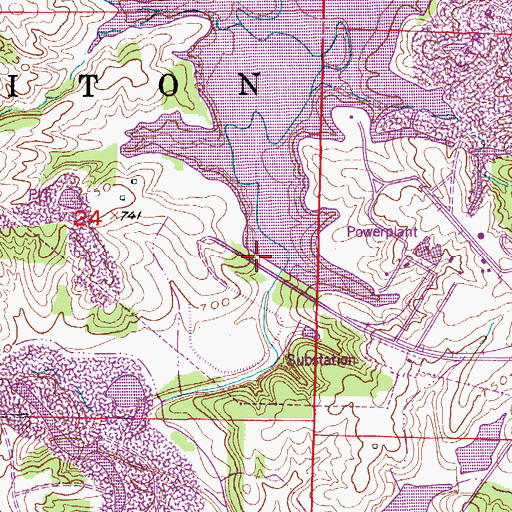 Topographic Map of Thomas Hill Reservoir Dam, MO