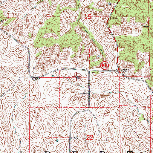 Topographic Map of Mononame 9 Reservoir, MO